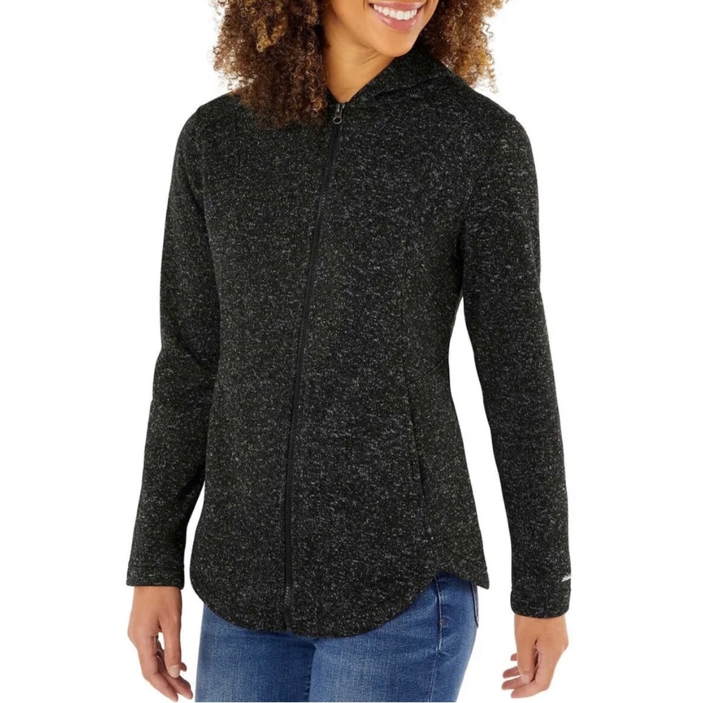 Eddie Bauer Women's  Radiator Fleece 2.0 Long Full-Zip Jacket Black Medium